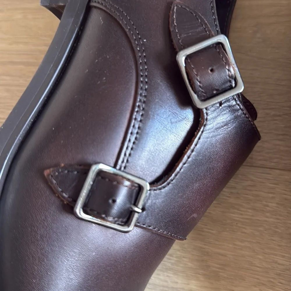 New Edison Double Monk Strap Shoe (Men) ortholite Nordstrom Sz 8.5 leather dress